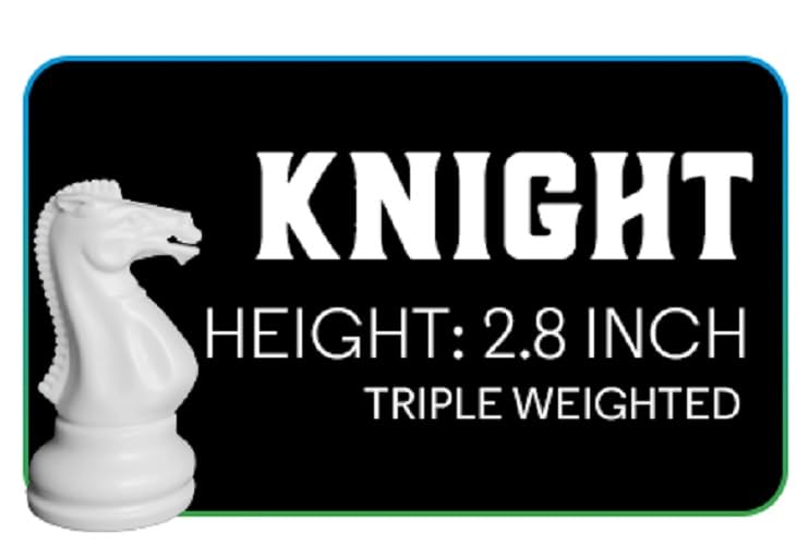 Chess Geeks 3X Triple Weighted Chess Pieces Only - Modern Style - Heavy Weighted Pieces - 32 Pieces + 2 Extra Queens - Total Weight 2.5lb - King 4" Tall