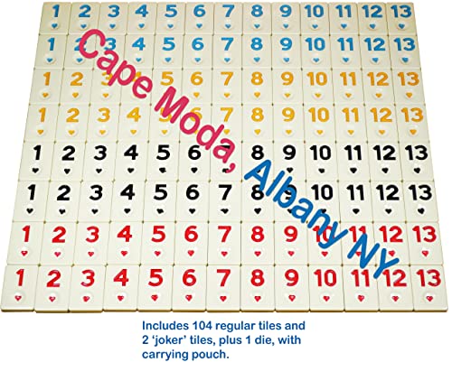 Cape Moda Large Turkish Plastic Rummy Okey Set Bundle, Classic Turkish Design Made in Istanbul, and Inspected by Cape Moda in Albany NY (Plastic Rummy Set, Large)