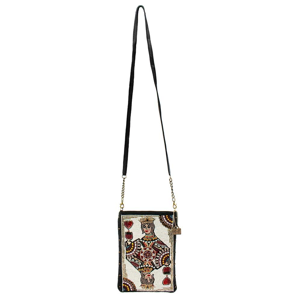 Mary Frances Queen of Wine Beaded Playing Card Crossbody Handbag, Multi