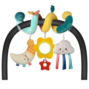 Car Seat Toys Infant Toys 0-6 Months Newborn Toys, Stroller Toys Baby Toys 0-3 Months, Baby Toys 0-6 Months for Crib Mobile Bassinet with Rattles Jingle Mirror Teether for 0 3 6 9 12 Boys Girls Babies