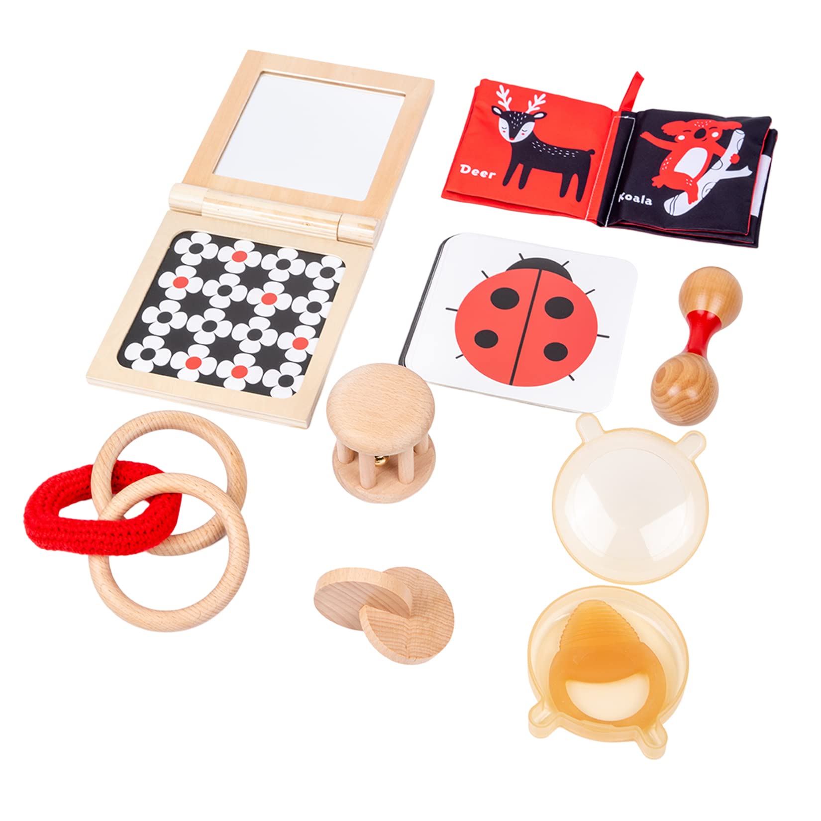 Montessori Toys Play Kit for 6-12 Months Infants Great Gift for New Parents (Play Kit for 0-6 Month Baby)