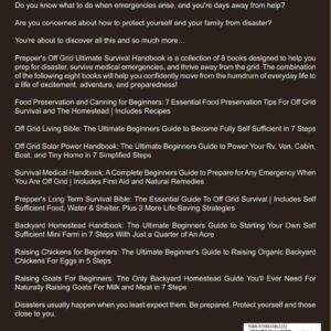 Prepper’s Off Grid Ultimate Survival Handbook: 8 Books in 1: The Comprehensive Guide to Off Grid Living | Includes Medical Emergencies, Solar Power, ... and So Much More (Self Sufficient Living)