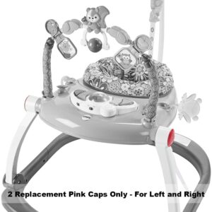 Replacement Parts for Fisher-Price Floral Confetti Space-Saver Jumperoo - DKT02~2 Pink Replacement Caps ~ Left and Right