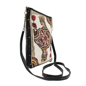 Mary Frances Queen of Wine Beaded Playing Card Crossbody Handbag, Multi