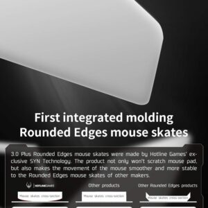 HOTLINEGAMES 2Sets 3.0 Plus Rounded Curved Edges Mouse Feet Skates Compatible with Razer DeathAdder V3 Pro Wireless Gaming Mouse feet Replacement (0.8mm,Smooth,PTFE) Pro Performance Upgrade