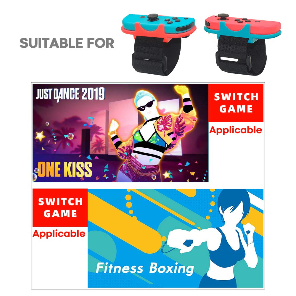 [4 Pack] Switch Just Dance Armbands for Switch Just Dance 2025/2024/2023,TGDPLUE Switch Joypad Wristbands Compatible with Zumba Burn It Up,for Adults and Children(12.5 in)