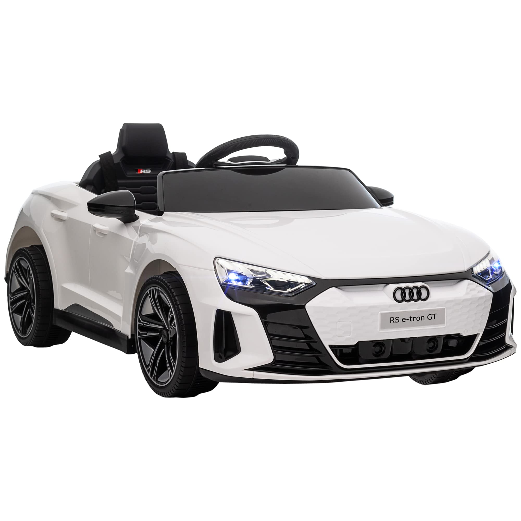 Aosom Kids Ride on Car, 12V Licensed Audi RS E-tron GT 3.1 MPH Electric Car for Kids, Ride-on Toy for Boys and Girls with Remote Control, 4 Wheels with Suspension, Horn, Music, Lights, White