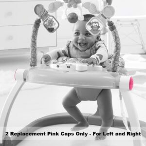 Replacement Parts for Fisher-Price Floral Confetti Space-Saver Jumperoo - DKT02~2 Pink Replacement Caps ~ Left and Right