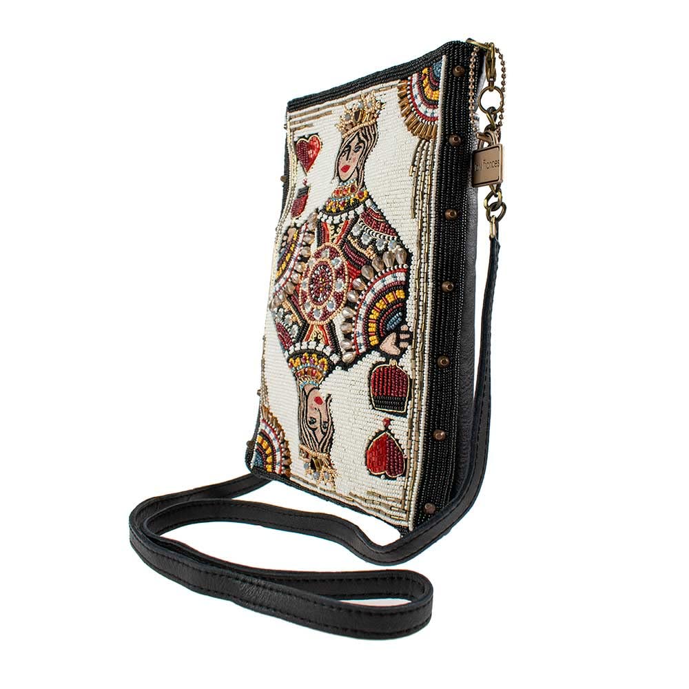 Mary Frances Queen of Wine Beaded Playing Card Crossbody Handbag, Multi