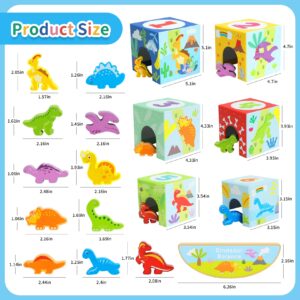 ANPEAC Baby and Toddlers Dinosaur Sorting and Stacking Matching Toys for 1-3 Year Old, Balance Blocks, Kids Preschool Learning, Numbers Nesting Boxes Montessori Gifts for Baby Boys Girls