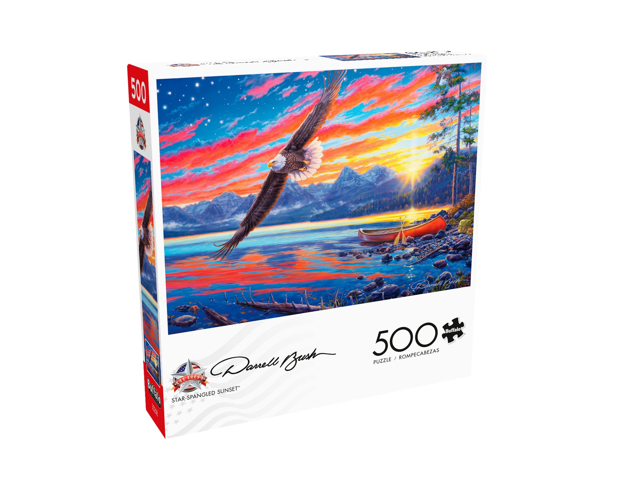 Buffalo Games - Darrel Bush - Spangled Sunset - 500 Piece Jigsaw Puzzle for Adults Challenging Puzzle Perfect for Game Nights - Finished Puzzle Size is 21.25 x 15.00