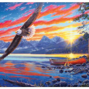 Buffalo Games - Darrel Bush - Spangled Sunset - 500 Piece Jigsaw Puzzle for Adults Challenging Puzzle Perfect for Game Nights - Finished Puzzle Size is 21.25 x 15.00