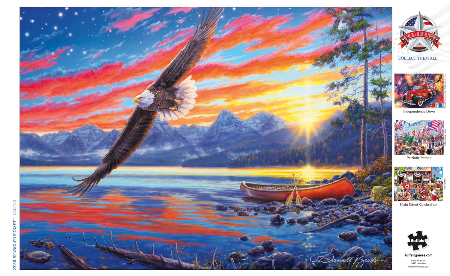 Buffalo Games - Darrel Bush - Spangled Sunset - 500 Piece Jigsaw Puzzle for Adults Challenging Puzzle Perfect for Game Nights - Finished Puzzle Size is 21.25 x 15.00