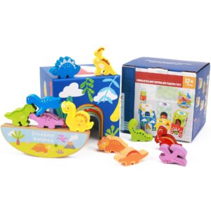 ANPEAC Baby and Toddlers Dinosaur Sorting and Stacking Matching Toys for 1-3 Year Old, Balance Blocks, Kids Preschool Learning, Numbers Nesting Boxes Montessori Gifts for Baby Boys Girls