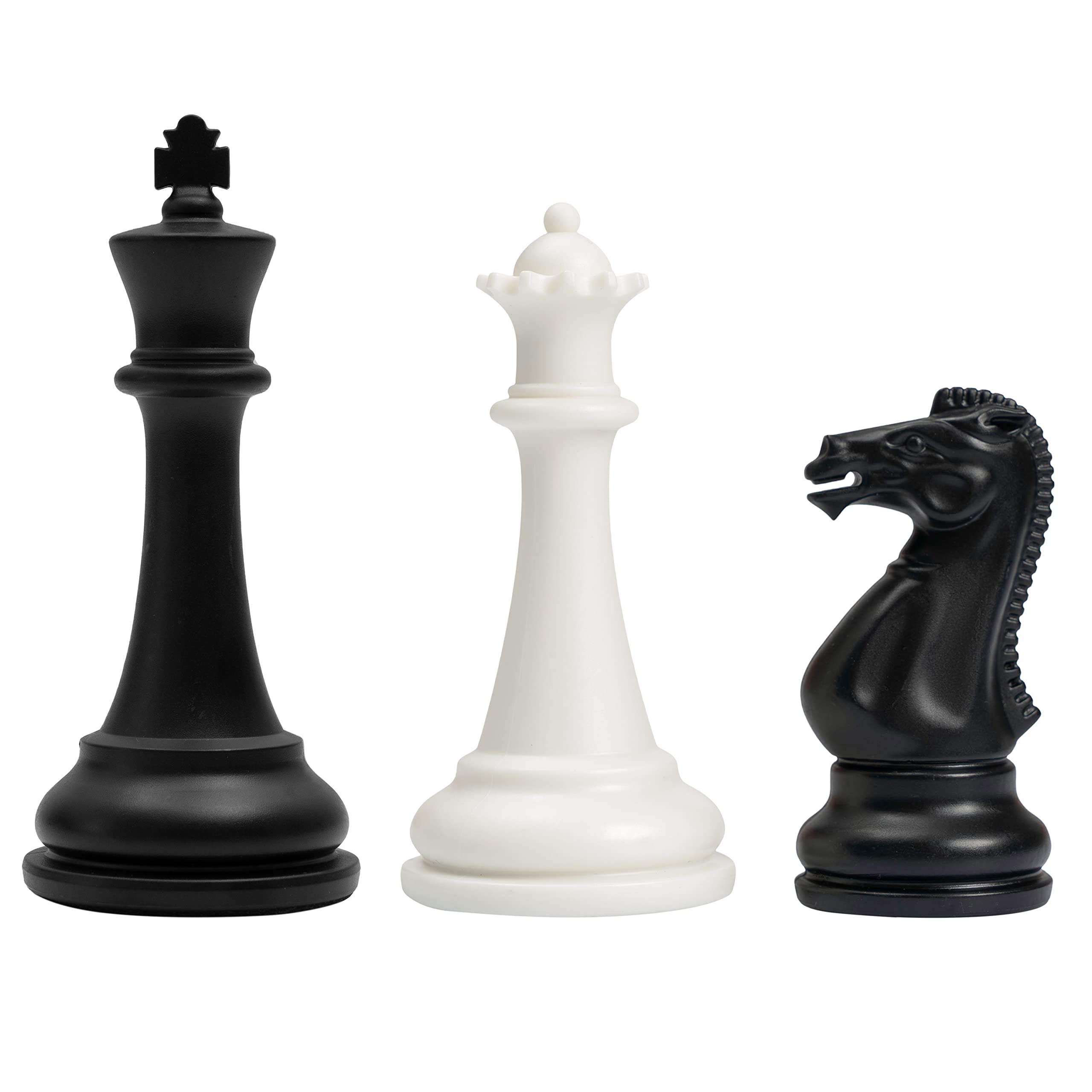 Chess Geeks 3X Triple Weighted Chess Pieces Only - Modern Style - Heavy Weighted Pieces - 32 Pieces + 2 Extra Queens - Total Weight 2.5lb - King 4" Tall