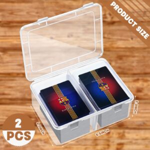 300 Card Storage Box Compatible with MTG TCG Clear Plastic Trading Card Storage Box with Removable Divider Hard Trading Deck Card Box for Baseball Football Game Card Organizer Collector (2 Pcs)