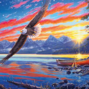 Buffalo Games - Darrel Bush - Spangled Sunset - 500 Piece Jigsaw Puzzle for Adults Challenging Puzzle Perfect for Game Nights - Finished Puzzle Size is 21.25 x 15.00