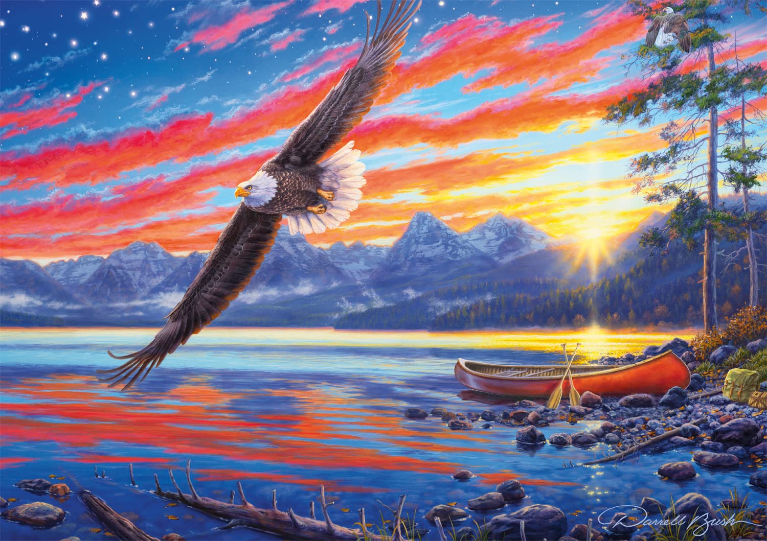 Buffalo Games - Darrel Bush - Spangled Sunset - 500 Piece Jigsaw Puzzle for Adults Challenging Puzzle Perfect for Game Nights - Finished Puzzle Size is 21.25 x 15.00