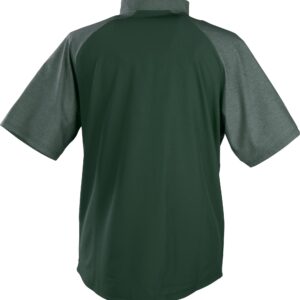 Rawlings Mens Short Sleeve Cage Jacket Shirt, Dark Green, Large US