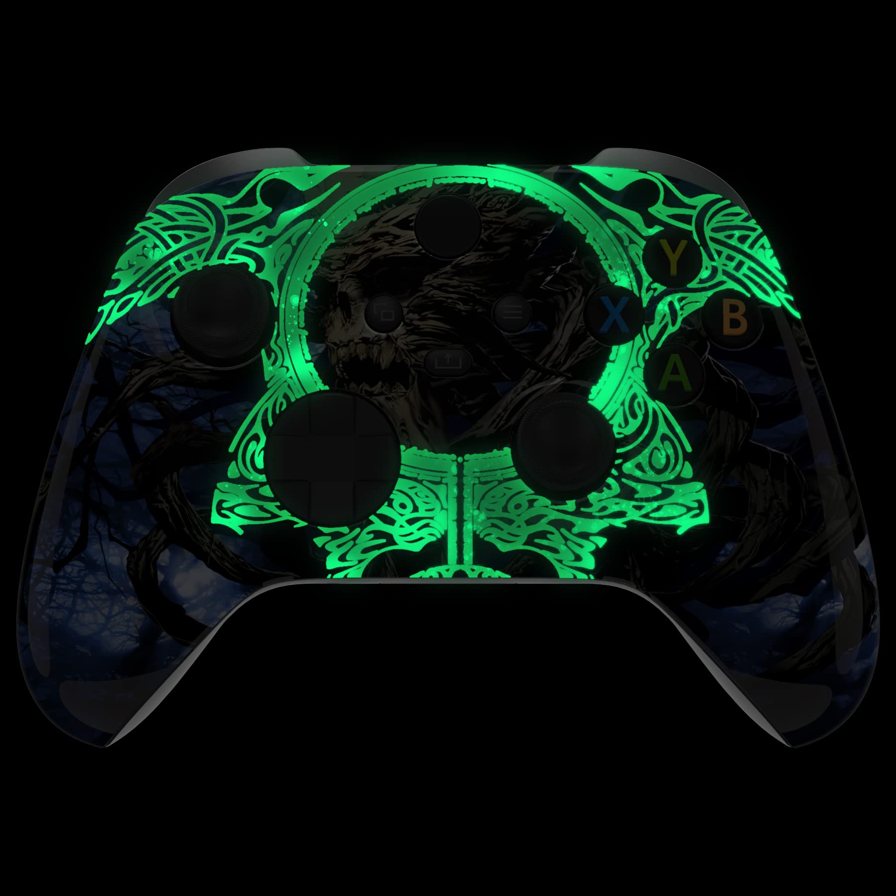 eXtremeRate Glow in Dark Shell for Xbox Series X & S Controller - Revitalize Your Controller - The Awakening of The Earth Lord Front Housing Cover for Xbox Core Controller [Control NOT Included]