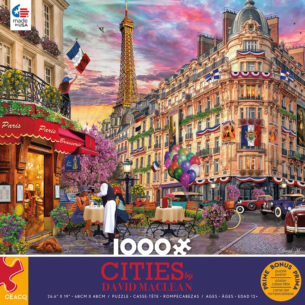 Ceaco - David Maclean - Cities - Bonjour Paris - 1000 Piece Jigsaw Puzzle