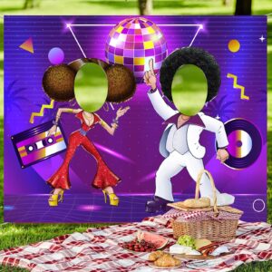 70s Disco Party Banner Pretend Play Party Game Backdrop Retro Disco Ball Theme Decor Decorations for 70's Night Club Neon Dance Party 1970s Disco Fever Party 1st Birthday Party Supplies Background