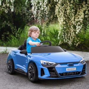 Aosom Kids Ride on Car, 12V Licensed Audi RS E-tron GT 3.1 MPH Electric Car for Kids, Ride-on Toy for Boys and Girls with Remote Control, 4 Wheels with Suspension, Horn, Music, Lights, Blue