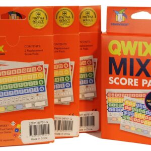 Deluxe Games and Puzzles Qwixx Score Sheets 4 Pack with Qwixx Compatible ‘Socially-Distanced’ Game Dice Quantity = 30, Bundled