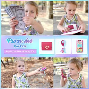 Play Toddler Girls Purse, Toddler Girl Toys Age 3-5 4-5 6-8 Kids Toys Purse Set, Pretend Makeup Kit, Phone, Princess Pretend Play Girl Toys for 3 4 5 6 7 Year Old, Birthday Gifts for Girl Age 3-5