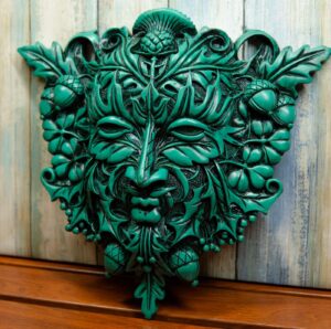 piÑatas ole green acorn and clover greenman unique wall plaque figure by maxine miller - favorite decor store