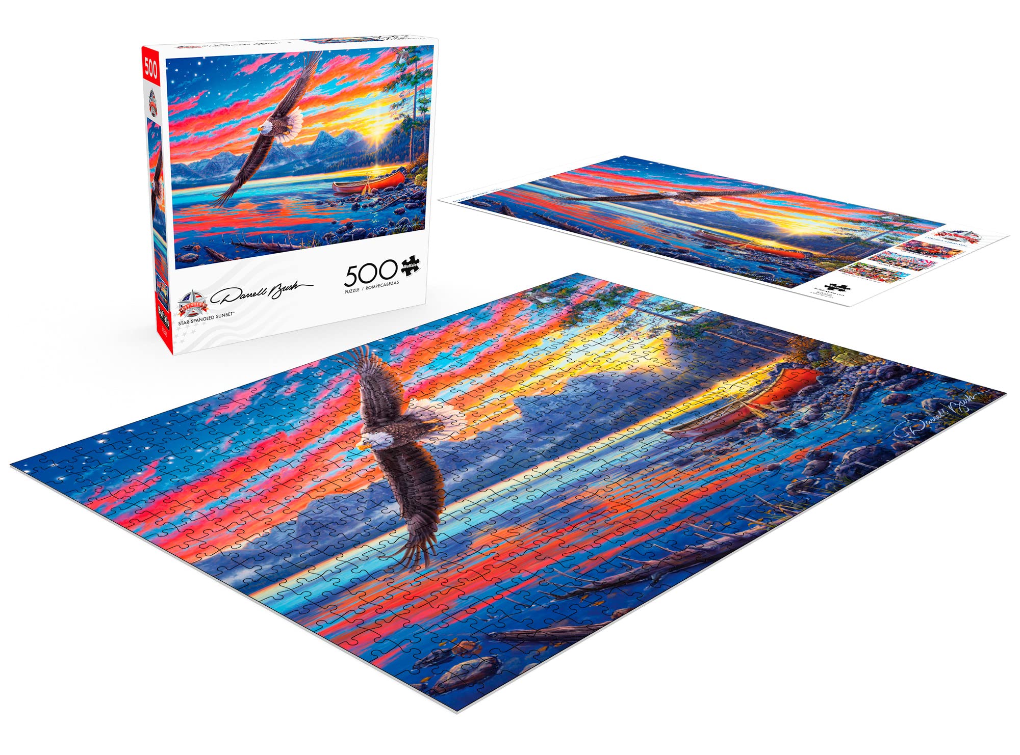 Buffalo Games - Darrel Bush - Spangled Sunset - 500 Piece Jigsaw Puzzle for Adults Challenging Puzzle Perfect for Game Nights - Finished Puzzle Size is 21.25 x 15.00