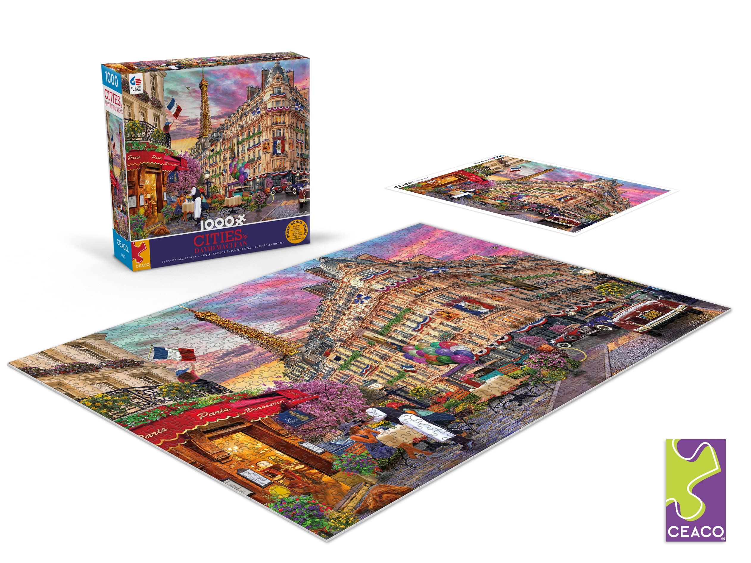 Ceaco - David Maclean - Cities - Bonjour Paris - 1000 Piece Jigsaw Puzzle