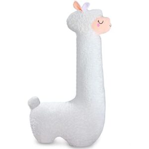 llama push stuffed animal llama body pillow giant alpaca toy gift fluffy soft alpaca toy long body pillow christmas party favor gift for adults kid classmate birthday supplies(40 inch,white)