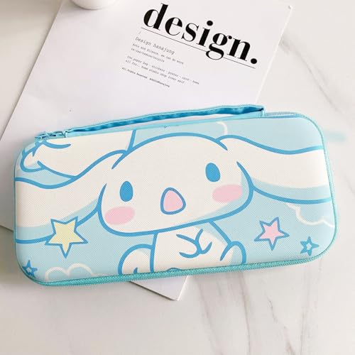 TIKOdirect Carrying Case for Nintendo Switch & OLED Mode, Cute Portable Travel Bag with 10 Game Card Slots Inner Storage Bag for Nintendo Switch Console Joy-Con & Accessories, Blue