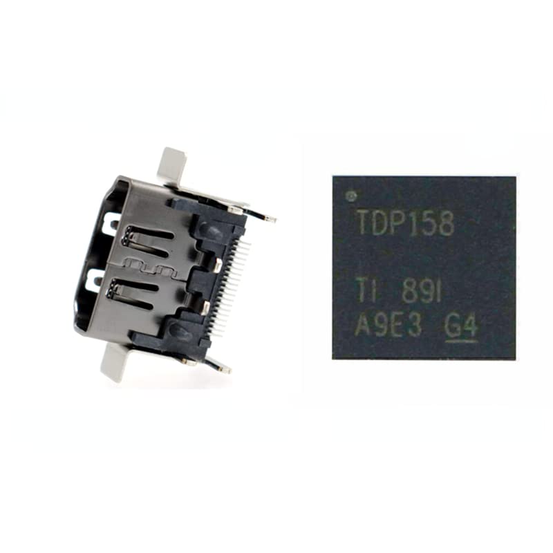 TDP158 IC Chipset TDP158RSBR for Xbox One X Console Motherboard and HDMI Port Socket Jack Connector (IC TDP158 and 2pcs Jack)