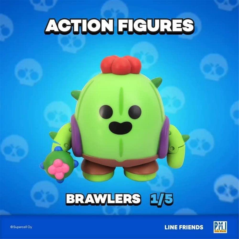 P.M.I. Brawl Stars Action Figure | Spike Cactus Figure | 4.5-Inch-Tall Collectibles | Brawl Stars Toy Figurine| Ofically Licensed Toys, Supercell, Gift for Video Gamer - Articulated Figure