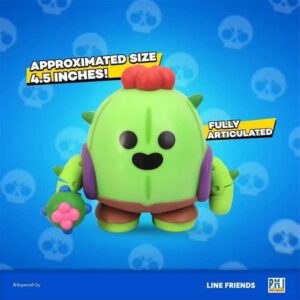 P.M.I. Brawl Stars Action Figure | Spike Cactus Figure | 4.5-Inch-Tall Collectibles | Brawl Stars Toy Figurine| Ofically Licensed Toys, Supercell, Gift for Video Gamer - Articulated Figure