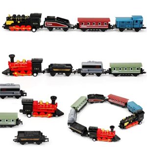 hanaive 2 sets train toys small alloy retro steam train simulation steam toys train pull back train model diecast locomotive for boys girls christmas birthday party favor classroom school reward gifts