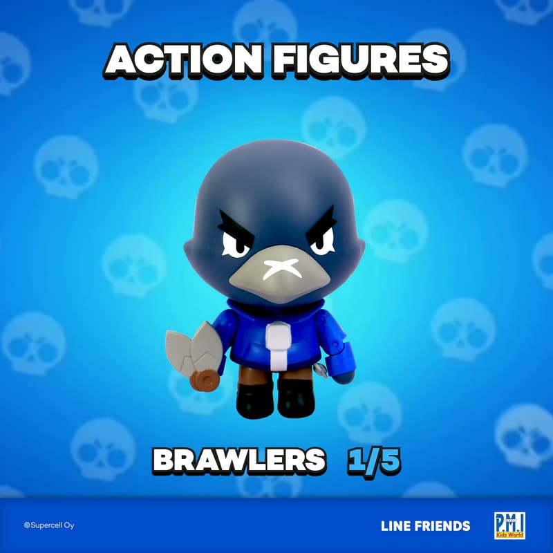 P.M.I. Brawl Stars Action Figure | Crow Figure | 4.5-Inch-Tall Collectibles | Brawl Stars Toy Figurine| Ofically Licensed Toys, Supercell, Gift for Video Gamer - Articulated Figure