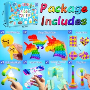 125 Pack Fidget Toys Assortment for Kids 4-8-12,Stress&Anxiety Relief Toys for Party Favors,Treasure Box Fillers,Classroom Prizes Rewards,Carnival,Pinata Stuffers