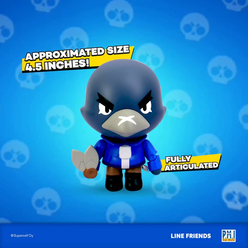 P.M.I. Brawl Stars Action Figure | Crow Figure | 4.5-Inch-Tall Collectibles | Brawl Stars Toy Figurine| Ofically Licensed Toys, Supercell, Gift for Video Gamer - Articulated Figure