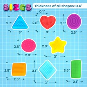 Shape Learning Sensory Toys for Toddlers - Textured Sensory Toys for Autistic Children, Pull and Stretch Tactile Toy, Calming Autism Toys for Boys and Girls Preschool Kids (8Pack)