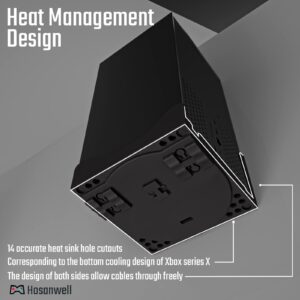 Hosanwell Xbox Series X Wall Mount,Metal Support-5 in 1 Xbox Series X Wall Mount kit with 2 Way Magnetic Charging Cable,Detachable Controller Holder & Headphone Hanger,Black