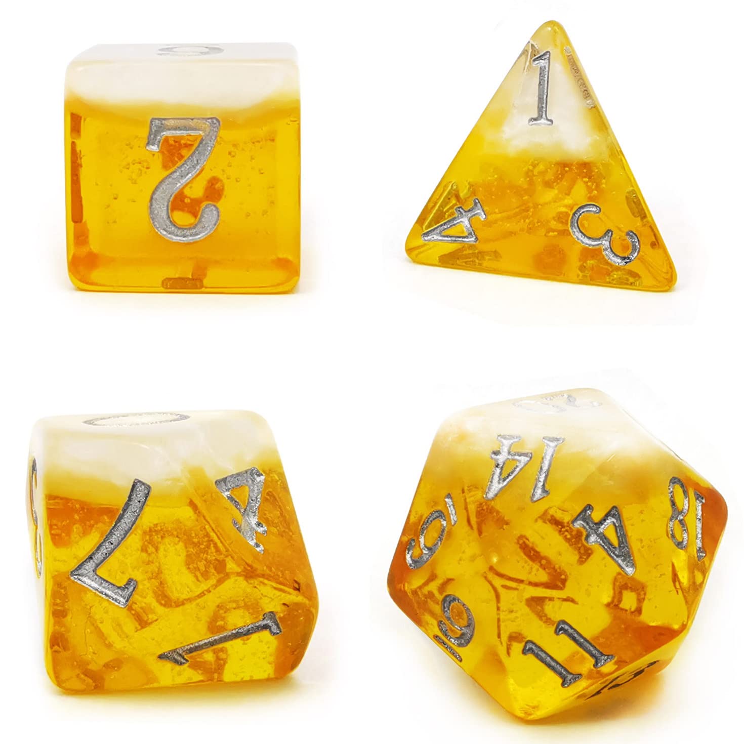 Bescon Beer Dice Set, Novelty 7pcs BeerDice Polyhedral D&D DND Dice Set of 7pcs; Lager Set