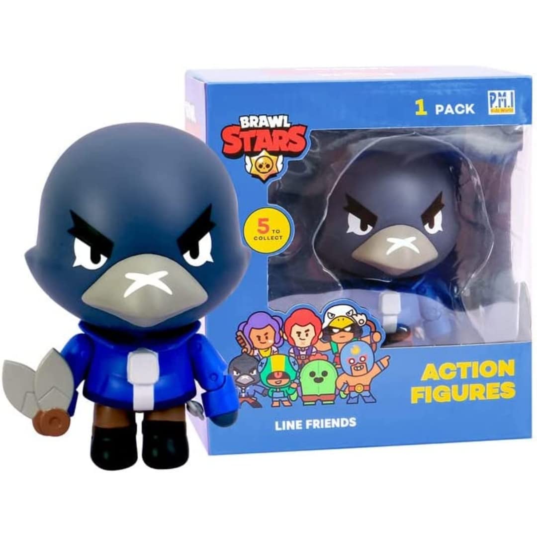 P.M.I. Brawl Stars Action Figure | Crow Figure | 4.5-Inch-Tall Collectibles | Brawl Stars Toy Figurine| Ofically Licensed Toys, Supercell, Gift for Video Gamer - Articulated Figure