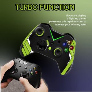 ETAMOON Wireless Gaming Controller compatible with Windows PC, Connection, USB Charging, LED Backlight (Black-green)