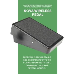 NOVA Welding NOVA Wireless Foot TIG Pedal, Compatible with Miller and Hobart welders, 14-pin (NVA-WL-FP200)