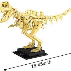 Ulanlan Dinosaur Building Toy 523 PCS, T. rex Dinosaur Fossil Exhibition Building Kit, Creative Build and Display Model, Great DIY Project Toy Playset for Boys and Girls Ages 6+