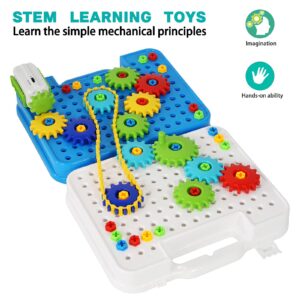 IIROMECI Gears Toys for Kids Ages 4-8, STEM Educational Construction Toys, Super Building Toy Set for Boys and Girls, Engineering Building Blocks Creative Learning Toy Set