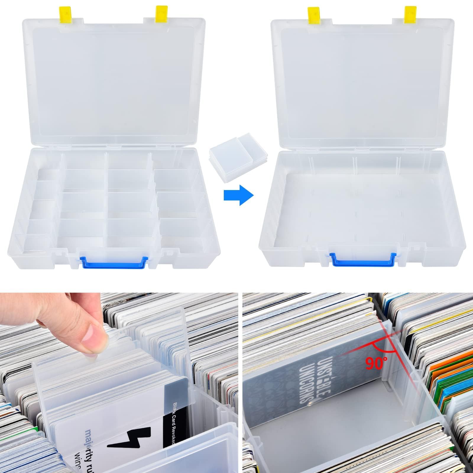 Xuerdon Trading Card Storage Box, 2300+ Playing Card Case Holder Organizer Compatible with PM TCG/for Yugioh/for CAH/for Phase 10/ for Topps Football Baseball Sports Cards (Case Only) - White